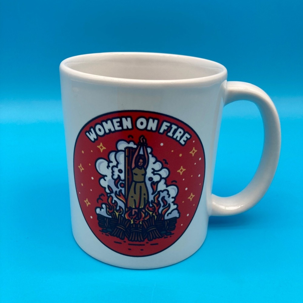 Women On Fire Coffee Mug | Witchy Gothic Ceramic Tea Cup